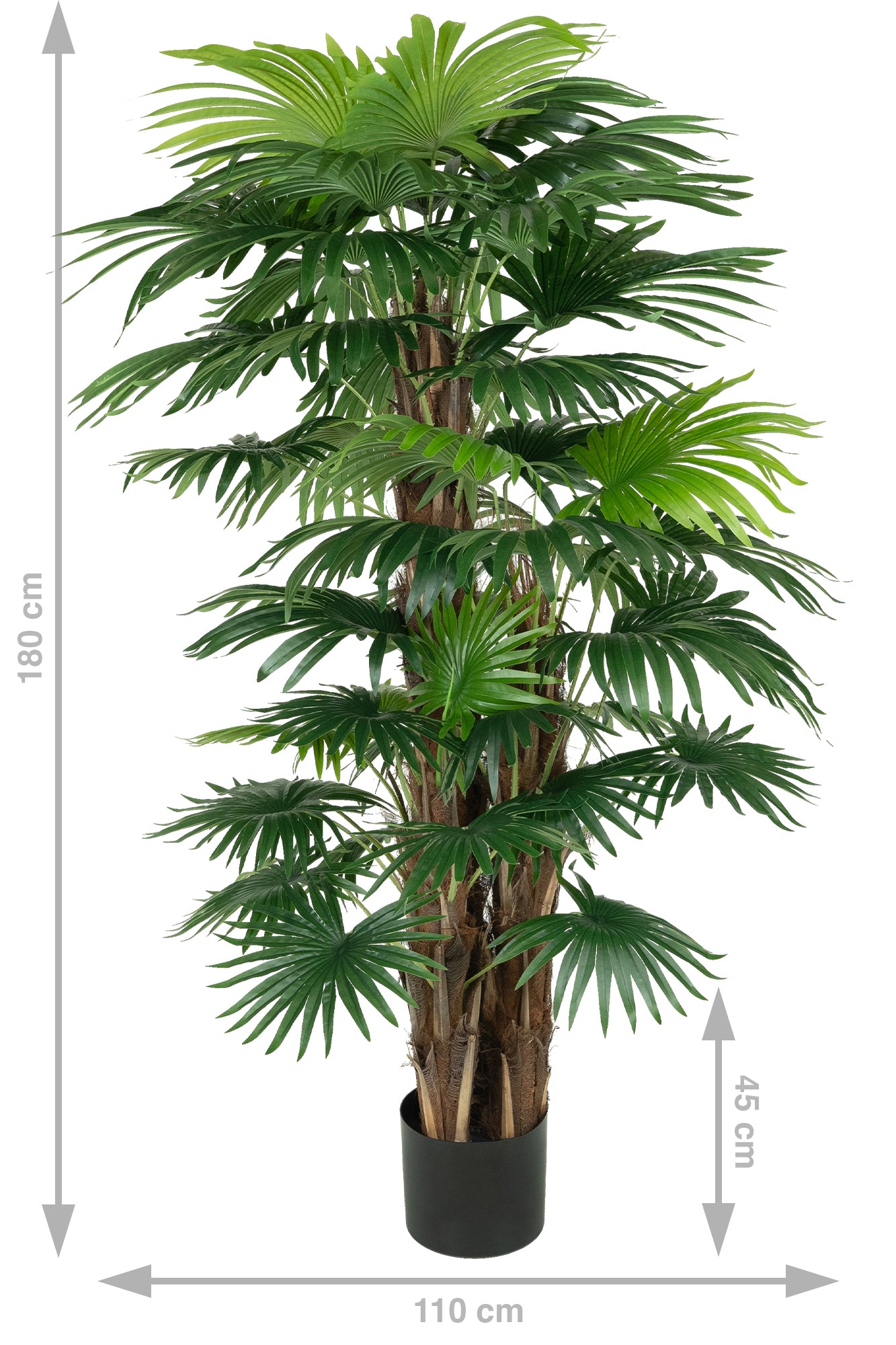 Palmier artificial H180cm Chamaerops humilis cu 48 frunze