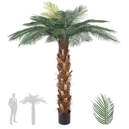 Palmier artificial H180cm Phoenix roebelenii cu 24 frunze cu protectie UV