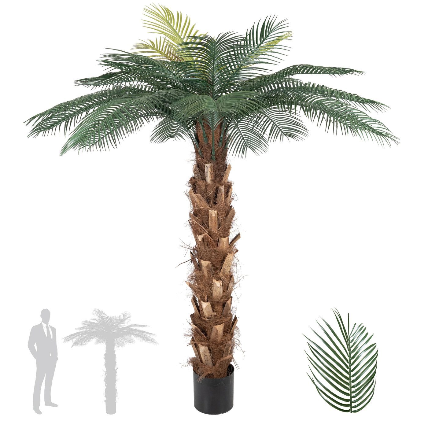 Palmier artificial H180cm Phoenix roebelenii cu 24 frunze cu protectie UV