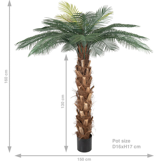 Palmier artificial H180cm Phoenix roebelenii cu 24 frunze cu protectie UV