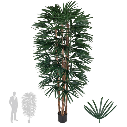 Palmier artificial H180cm Rhapis excelsa cu 102 frunze cu protectie UV