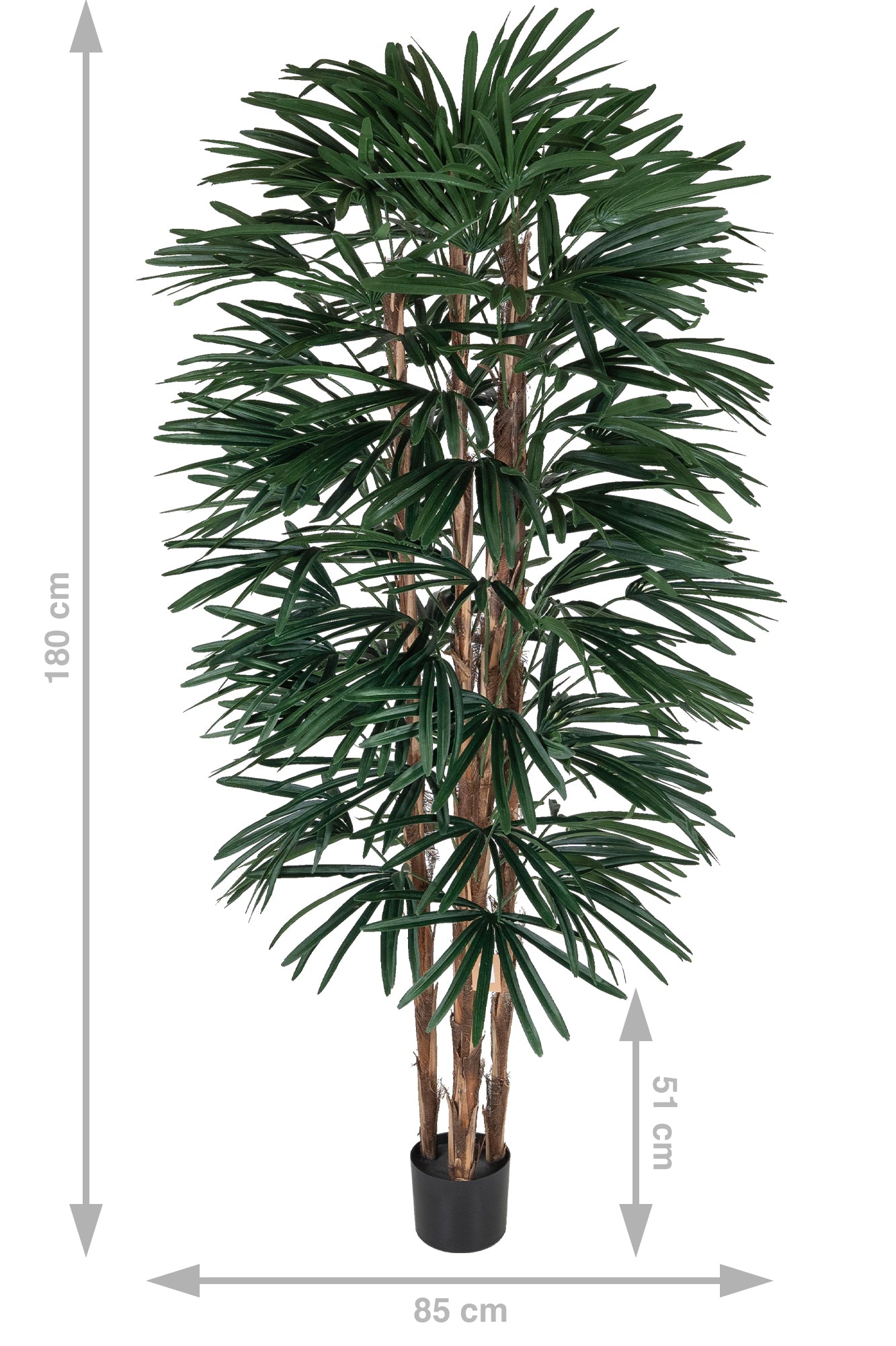 Palmier artificial H180cm Rhapis excelsa cu 102 frunze cu protectie UV