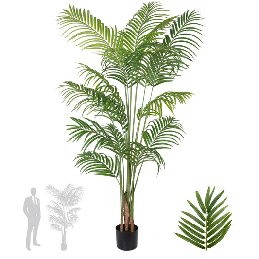 Palmier artificial H195cm Lady palm cu 15 tulpini si 15 frunze