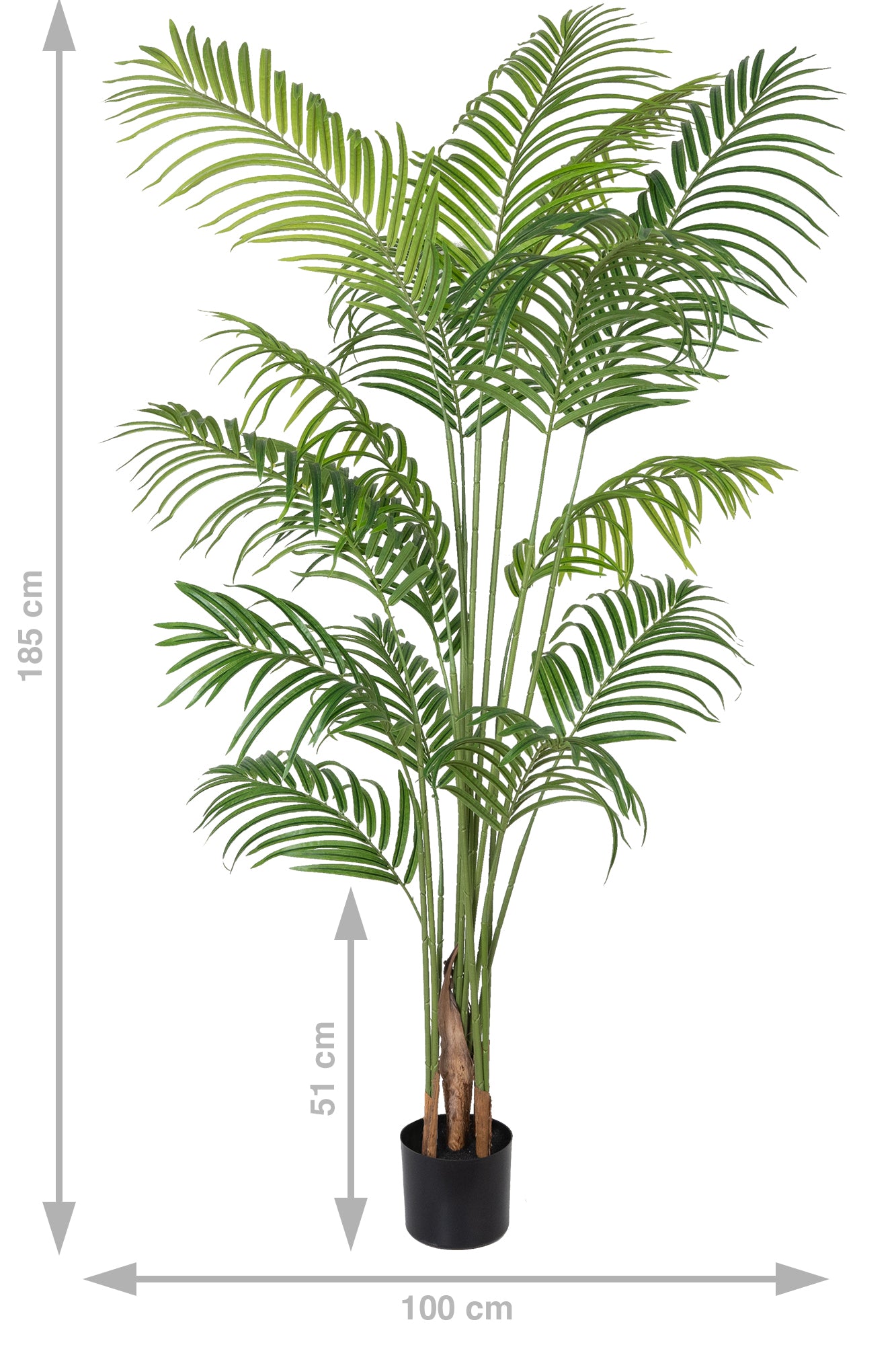 Palmier artificial H195cm Lady palm cu 15 tulpini si 15 frunze