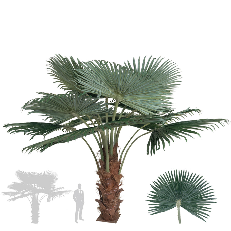 Palmier artificial H200cm Washingtonia. coroana D300cm cu protectie UV