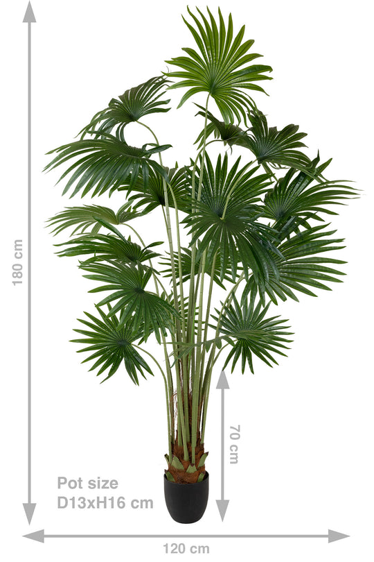 Palmier artificial H200cm Washingtonia robusta cu 18 frunze cu protectie UV