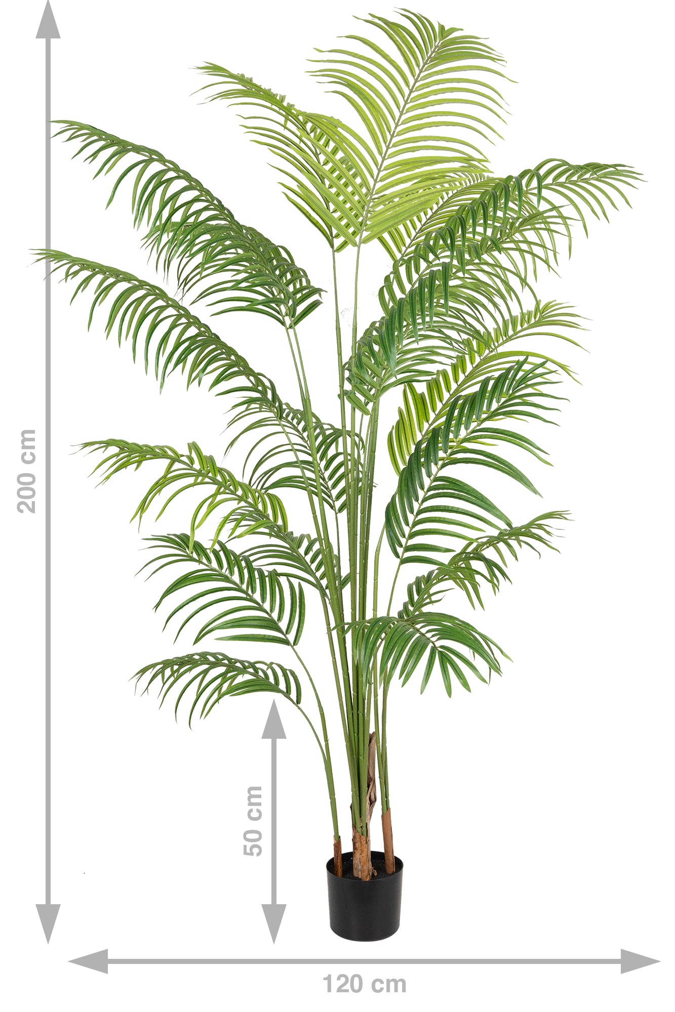 Palmier artificial H210cm Lady palm cu 18 tulpini si 18 frunze