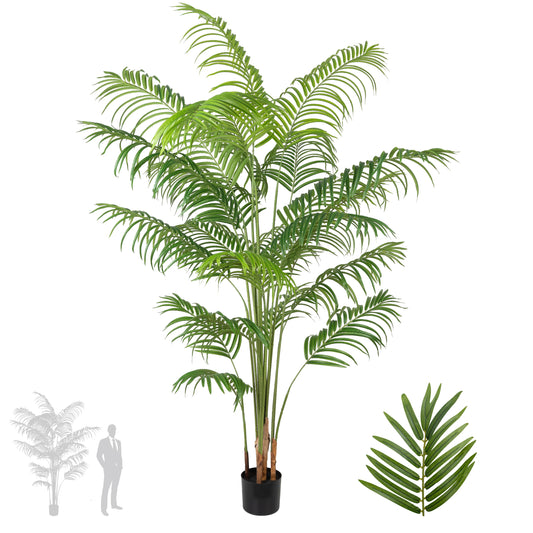 Palmier artificial H210cm Lady palm cu 21 tulpini si 21 frunze