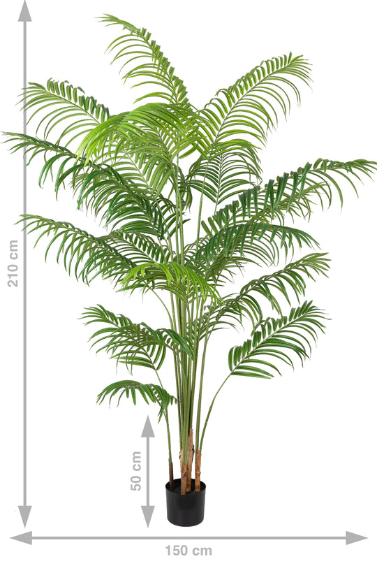Palmier artificial H210cm Lady palm cu 21 tulpini si 21 frunze