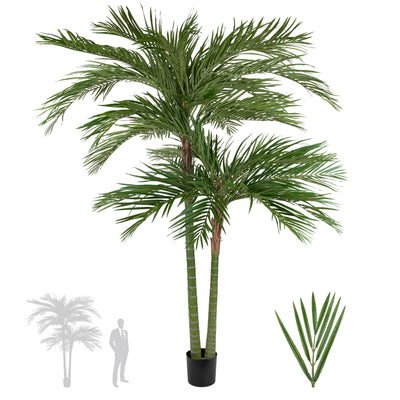 Palmier artificial H220cm Areca De Luxe cu 2 trunchiuri