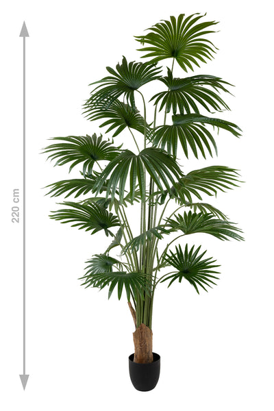 Palmier artificial H220cm Washingtonia cu 20 frunze cu protectie UV