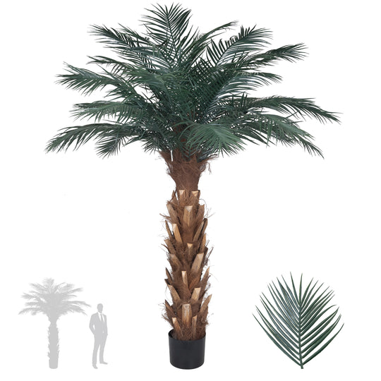 Palmier artificial H230cm Phoenix roebelenii cu 30 frunze cu protectie UV