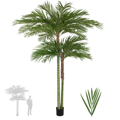 Palmier artificial H240cm Areca De Luxe cu 2 trunchiuri
