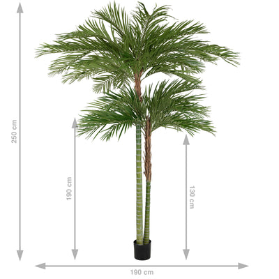 Palmier artificial H240cm Areca De Luxe cu 2 trunchiuri