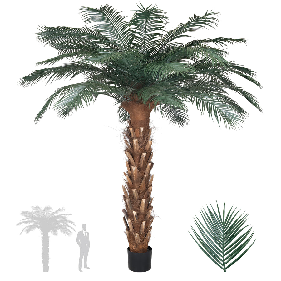 Palmier artificial H280cm Phoenix roebelenii cu 33 frunze cu protectie UV