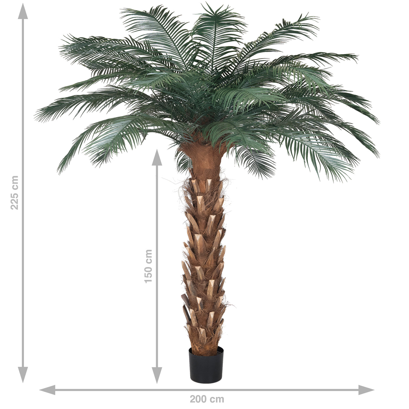 Palmier artificial H280cm Phoenix roebelenii cu 33 frunze cu protectie UV