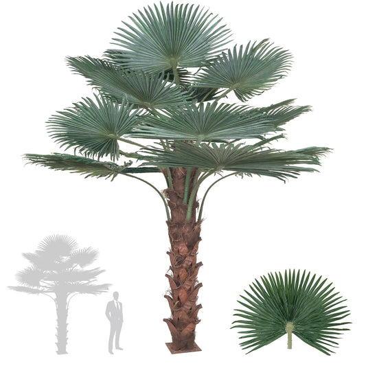 Palmier artificial H300cm Washingtonia. coroana D370cm cu protectie UV
