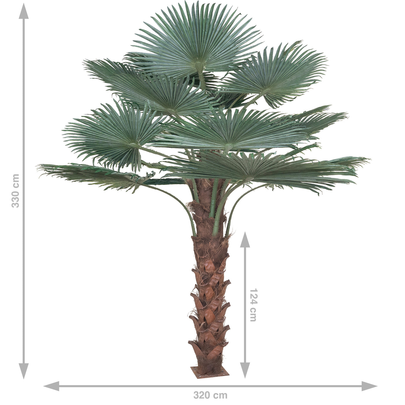 Palmier artificial H300cm Washingtonia. coroana D370cm cu protectie UV