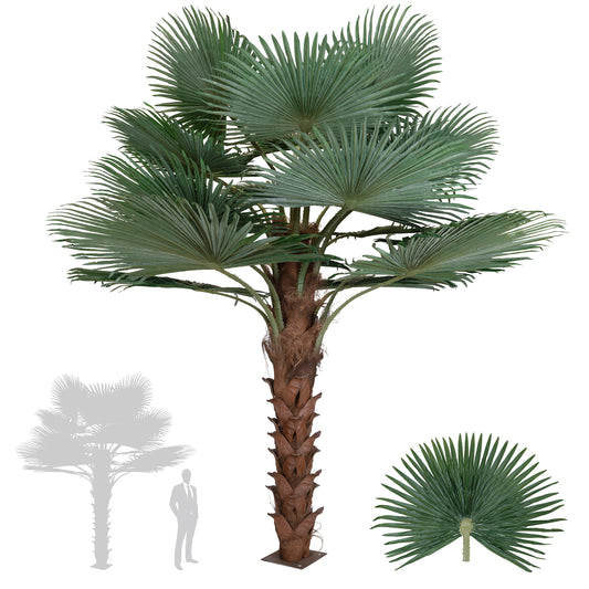 Palmier artificial H340cm Washingtonia. coroana D300cm cu protectie UV