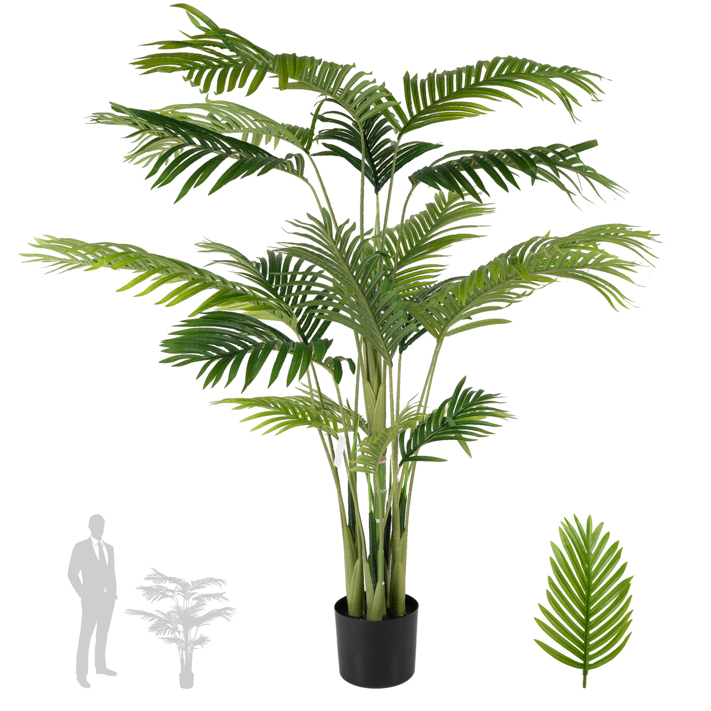 Palm artificial H120cm Kentia cu 20 frunze