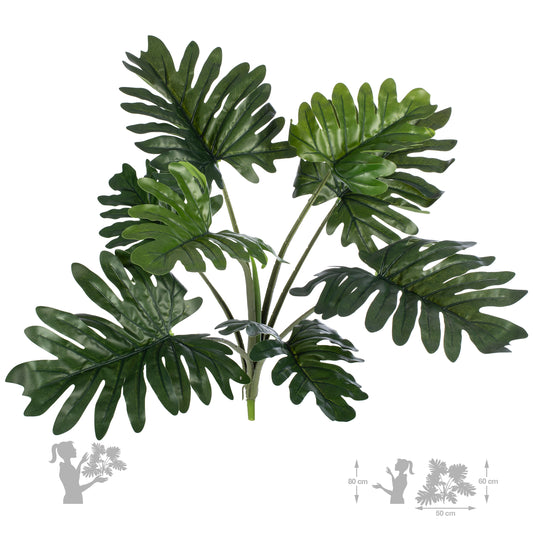 Philodendron xanadu artificial cu 8 frunze D50xH60 cm