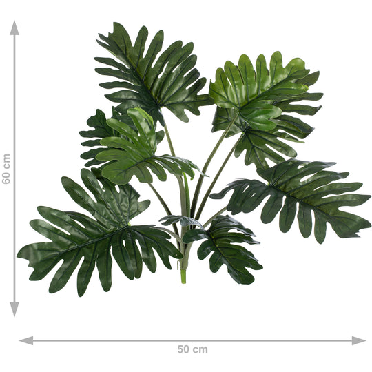 Philodendron xanadu artificial cu 8 frunze D50xH60 cm