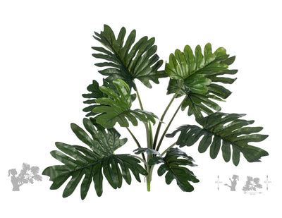 Philodendron xanadu artificial cu 8 frunze D50xH80 cm