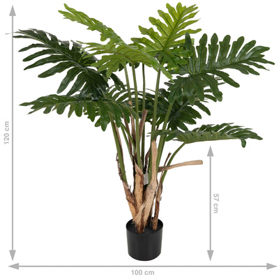 Planta artificiala H120cm Philodendron cu 11 frunze