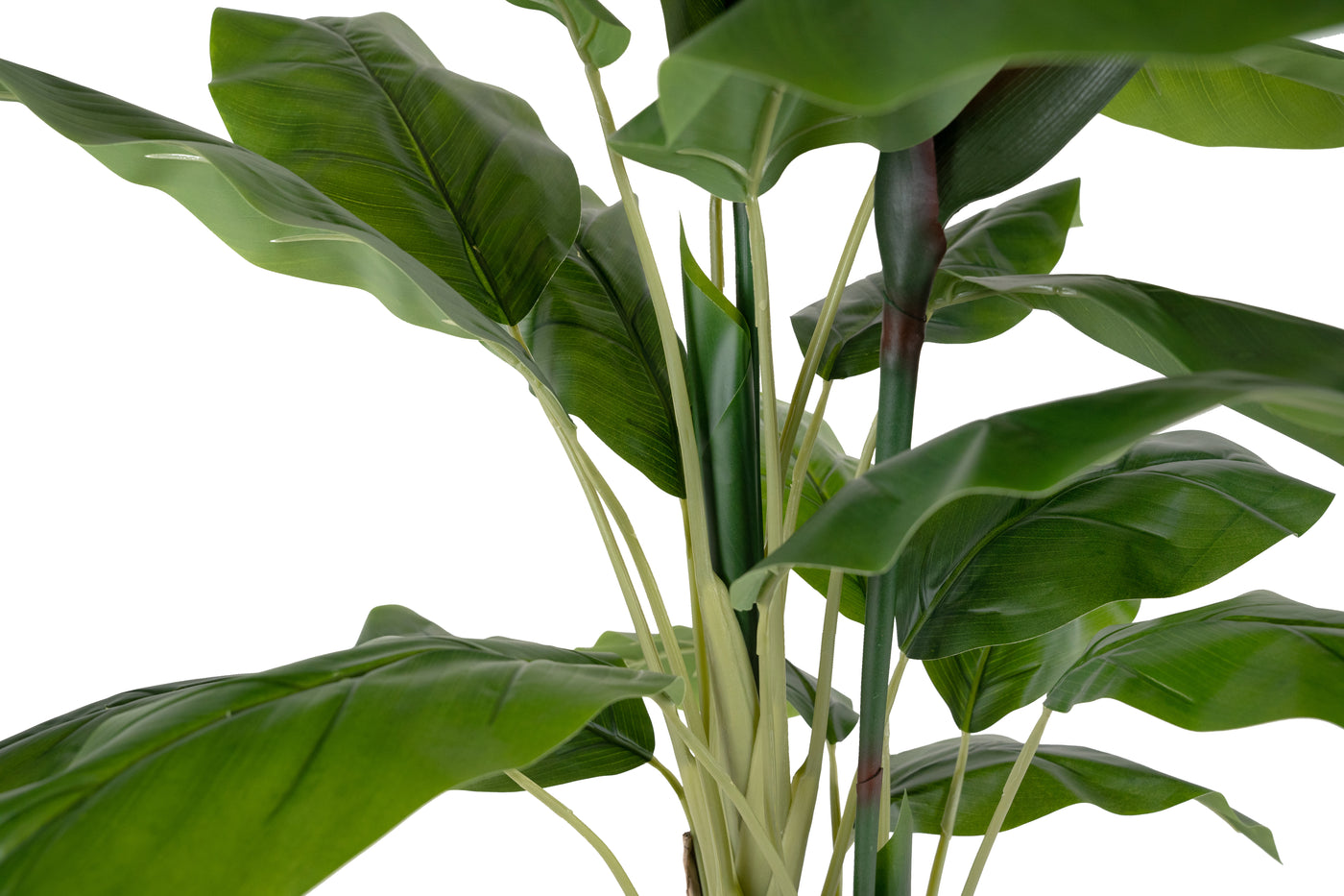 Planta artificiala H120cm Strelitzia reginae cu 20 frunze si 2 flori