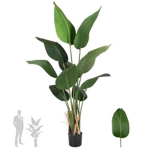 Planta artificiala H150cm Strelitzia nicolai cu 10 frunze