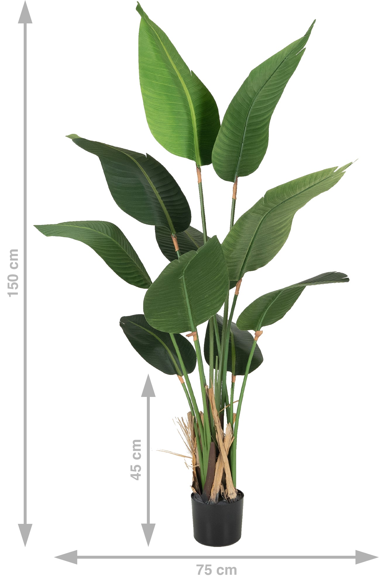 Planta artificiala H150cm Strelitzia nicolai cu 10 frunze