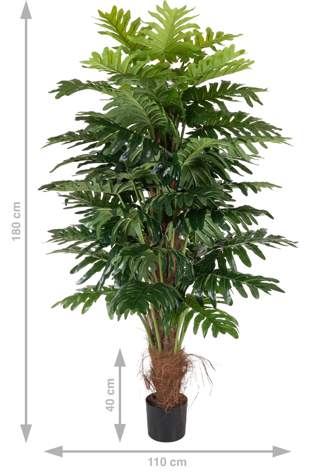 Planta artificiala H180cm Philodendron xanadu cu 44 frunze