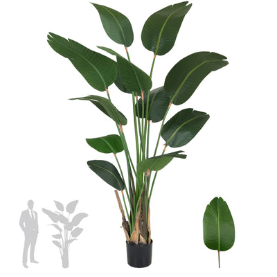 Planta artificiala H180cm Strelitzia nicolai cu 12 frunze