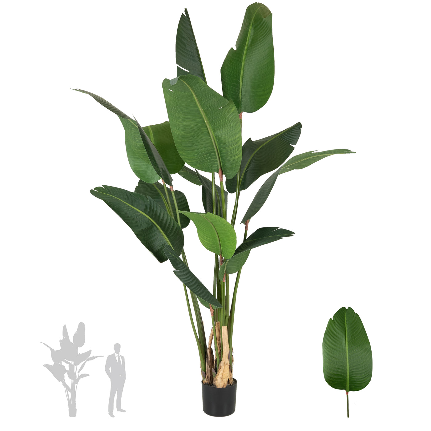 Planta artificiala H200cm Strelitzia nicolai cu 13 frunze
