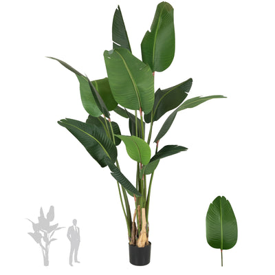 Planta artificiala H200cm Strelitzia nicolai cu 13 frunze