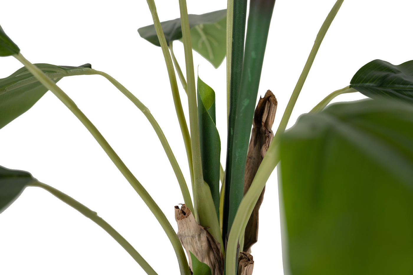 Planta artificiala H90cm Strelitzia reginae cu 12 frunze si 2 flori