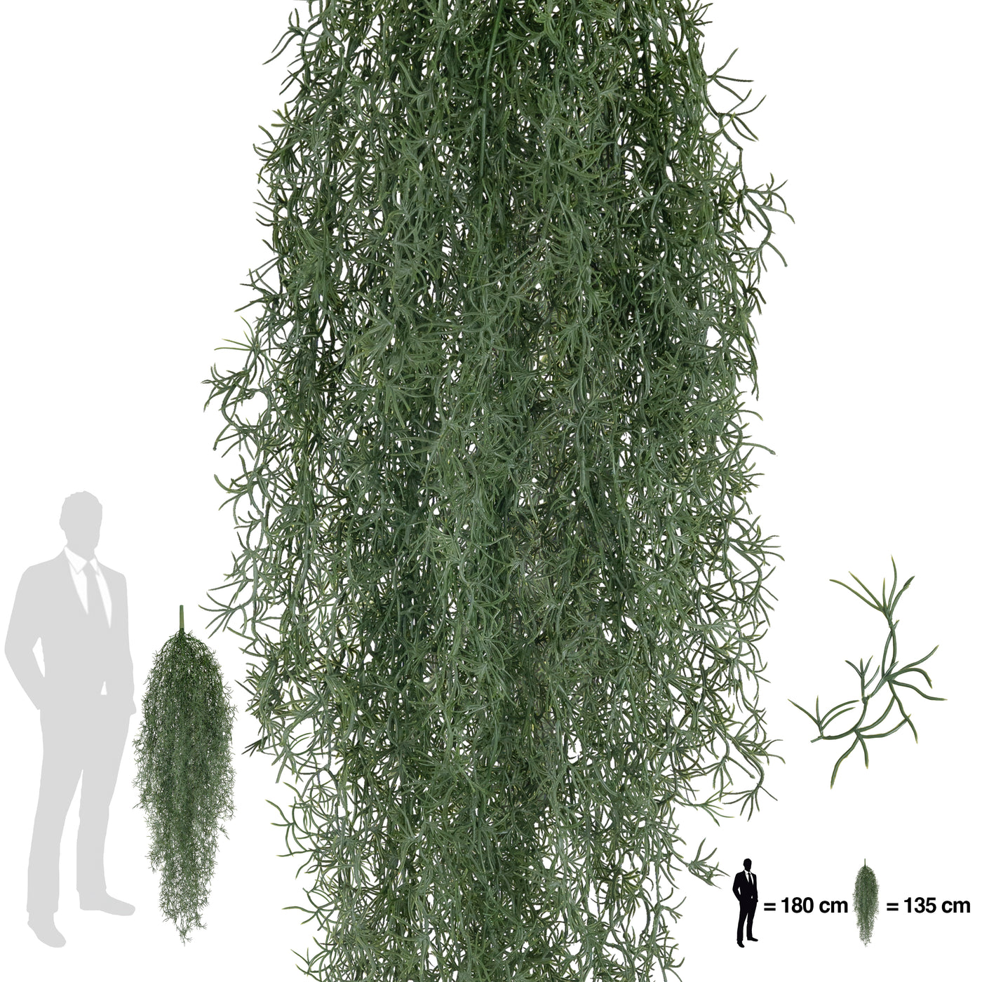 Planta curgatoare Long hair (tillandsia) 135 cm verde inchis