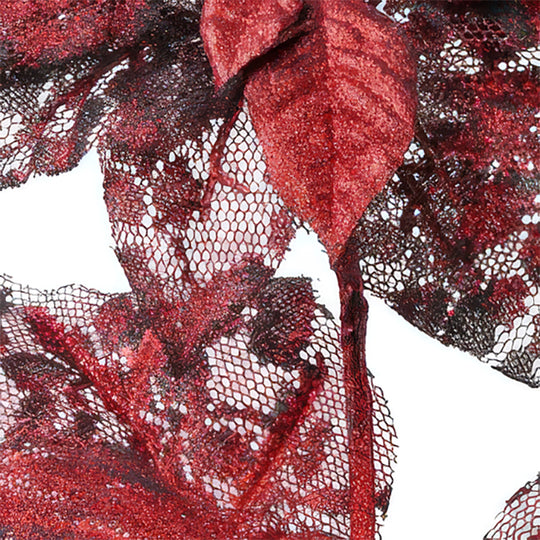 Poinsettia artificiala D16xH53 cm rosu