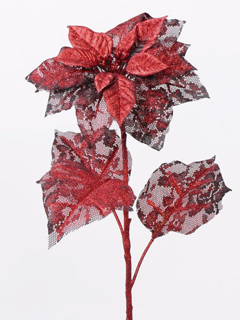 Poinsettia artificiala D16xH53 cm rosu