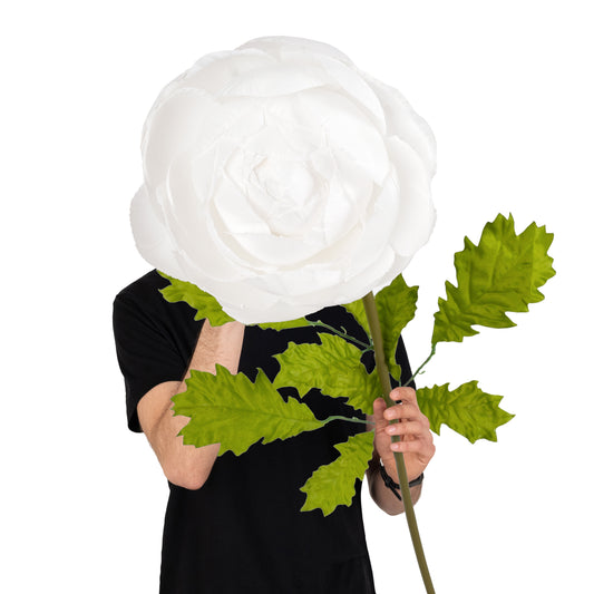 Ranunculus artificial D22xH100 cm alb cu tulpina gigant L fara suport