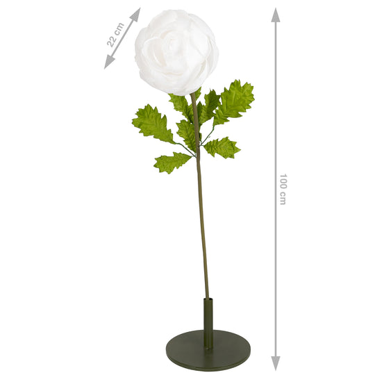 Ranunculus artificial D22xH100 cm alb cu tulpina gigant L fara suport