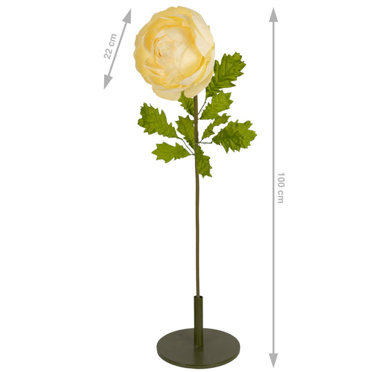 Ranunculus artificial D22xH100 cm galben cu tulpina gigant L fara suport