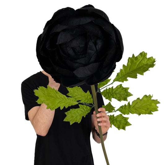 Ranunculus artificial D22xH100 cm negru cu tulpina gigant L fara suport