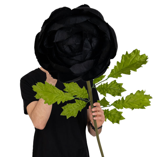 Ranunculus artificial D22xH100 cm negru cu tulpina gigant L fara suport
