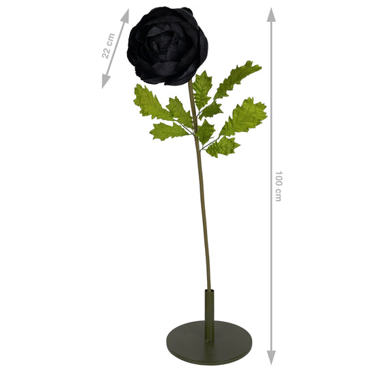 Ranunculus artificial D22xH100 cm negru cu tulpina gigant L fara suport