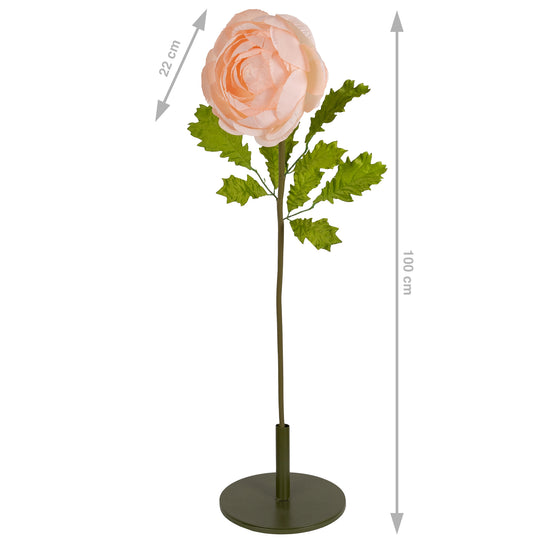 Ranunculus artificial D22xH100 cm piersica cu tulpina gigant L fara suport