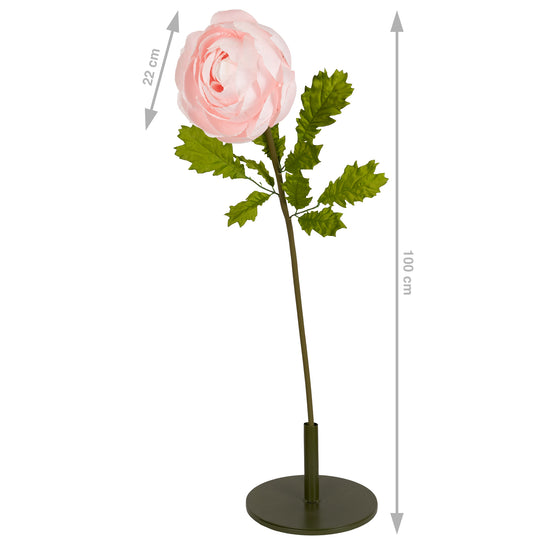 Ranunculus artificial D22xH100 cm roz deschis cu tulpina gigant L fara suport