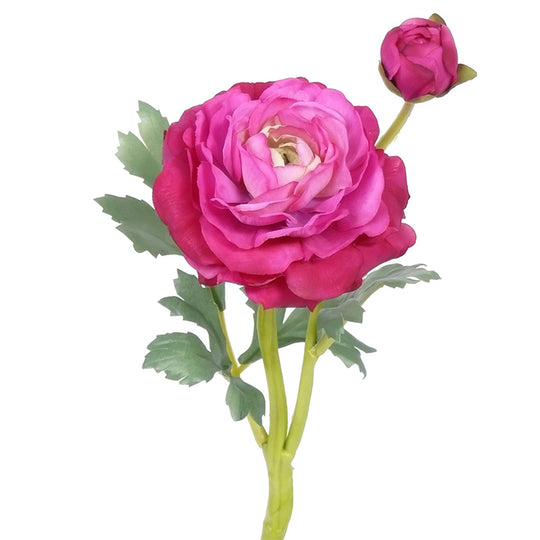 Ranunculus artificial fucsia De Luxe D9xH35 cm