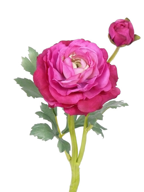 Ranunculus artificial fucsia De Luxe D9xH35 cm