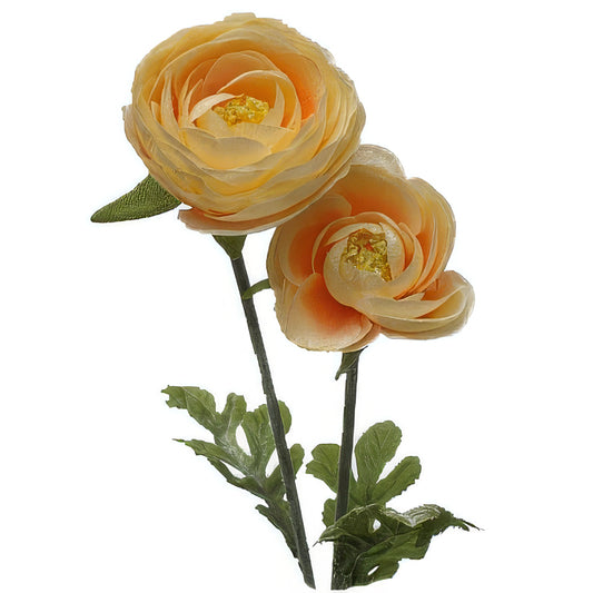 Ranunculus artificial galben-piersica D6xH45 cm HO